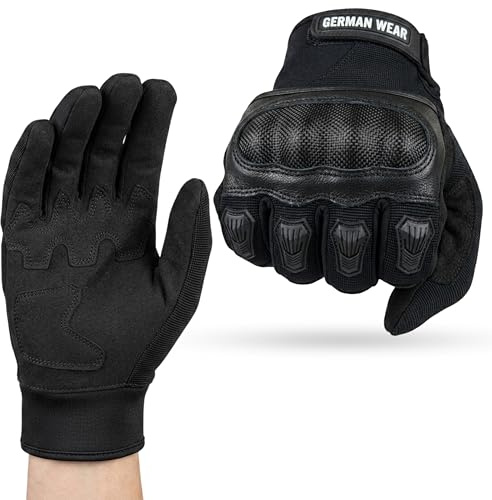 German Wear Motocross Motorradhandschuhe Sommer Motorrad Biker Handschuhe Textilhandschuhe Schwarz, Size:11=XXL