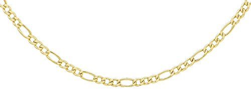 PRINS JEWELS 14 Karat 585 Gold Italienisch Flach Figaro Gelbgold Unisex Kette - Breite 3 mm - (50)