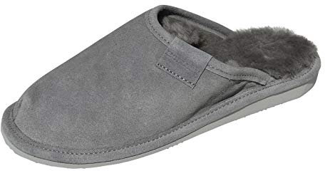 Lammfell Hausschuhe Frau Holle Premium Damen Fellschuhe aus 100% Merino Schaffell Größe EUR 40, Farbe Grau