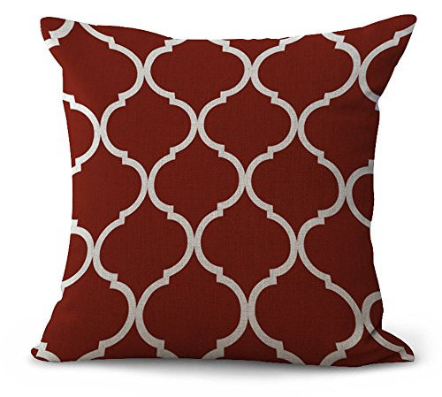 Hengjiang Nordic Style Kissen Geometrische grau rot grün braun schwarz Laterne Malen Baumwolle Leinen, 18 x 18/45 x 45 cm Überwurf Kissen für Home Sofa Bett Deko, Baumwoll-Leinen, 02, 45 cm*45 cm