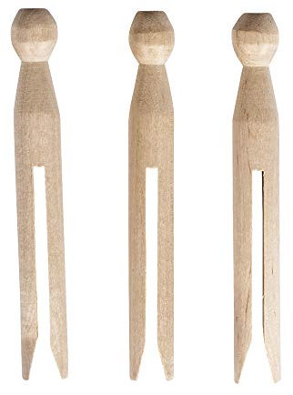 Rayher 64026505 Rundkopf-Wäscheklammern, 11cm, SB-Btl 10Stück, Natur