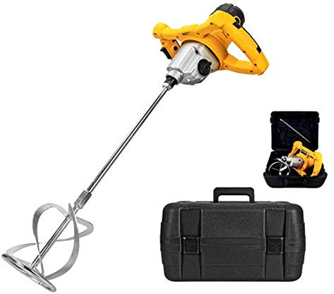 VITO Pro Power Zementrührer Betonrührer ergonomisch 2-Gang-Getriebe M14 Mörtelrührer Farbrührer Handrührer 65L Rührwerk Rührset inkl. Rührquirl und stabilem Koffer - VIMCC1400A