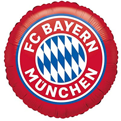 Amscan 4133501 - FC Bayern München Folienballon, mit Helium befüllbar, Partydeko für die Feier beim Fanclub oder die Fußballparty, Geschenk für Bayernfan, runder Luftballon