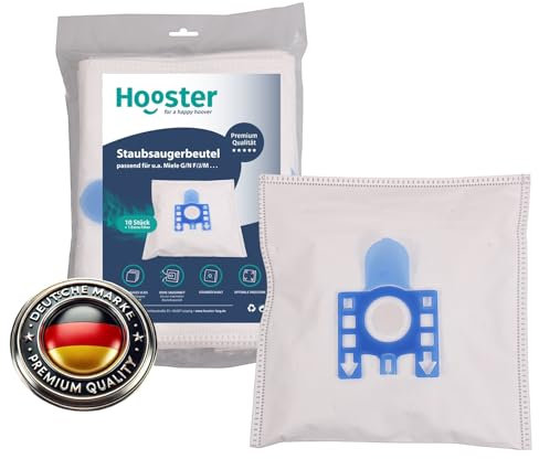 Hooster 10 Stück Staubsaugerbeutel PASSGENAU für Miele S 8340 PowerLine/Ecoline mit Plastik Aufsatz in blau »inkl. Mikrofilter«