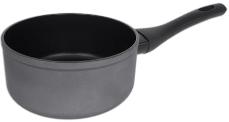 Arcos Serie Kaula | Cazo Antiadherente 16 cm | Aluminio Forjado | Recubrimiento QuanTanium | Apta cualquier cocina | Mango Efecto Frio | Sistema ahorro energético | Apta lavavajillas | Color Negro