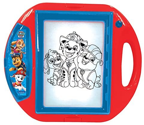 Lexibook, La Pat'Patrouille, Projecteur à Dessins, 4 tampons, 10 modèles, écran Lumineux, 1 Stylo Inclus, Jouet Artistique et créatif pour Filles et garçons, Rouge/Bleu, CR310PA