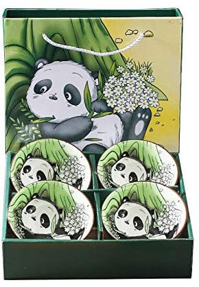 Ensemble de 4 bols à céréales de style panda en porcelaine, saladier, bol à fruits, bol à céréales, bol à dessert, bol à collation, bol pour enfants et adultes, bol chinois,bol japonais