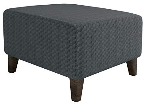 XJHKG Jacquard Housse De Repose-Pieds Rectangulaire, Extensible Élastique Couverture pour Rangement Repose-Pied Housse De Pouf Canapé (Small,DarkGray)