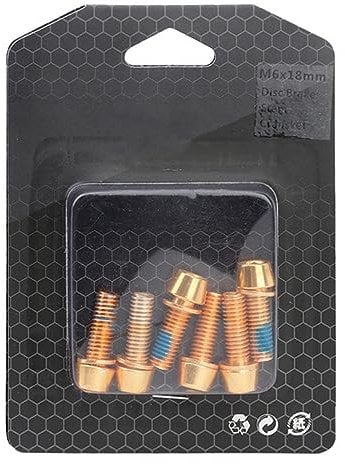Scheibenbremse Schrauben, 6 Stück M6x18 Stahl MTB Bremssattel-Schrauben, Fahrradscheibenbremsschrauben mit Dichtung für Radfahren MTB Fahrrad