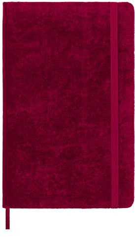 Moleskine Liniertes Notizbuch, Limitierte Auflage Velvet Collection, Hartcover aus Samt mit Elastischem Verschluss, Farbe Pink, Großformat, 144 Seiten