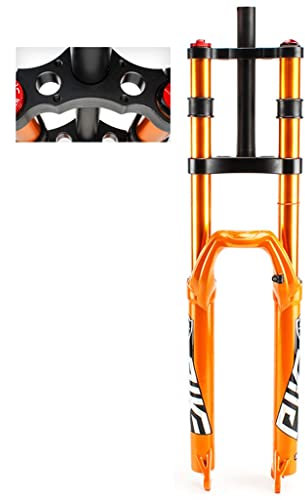 VPPV Fahrrad Federgabel 27,5/29 Zoll 150 mm für Mountainbike DH Air Double Shoulder Downhill Abseilen Fahrradgabel 28,6 mm Straight Tube Gabeln (Farbe : Orange, Size : 26 inch)