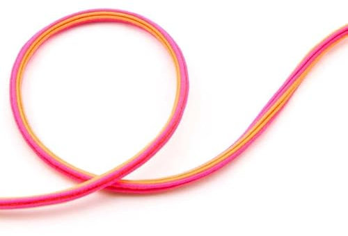 NTS-Nähtechnik 5mm | 3m Deko Gummiband | Bunte Gummilitze Streifen | rosa/orange