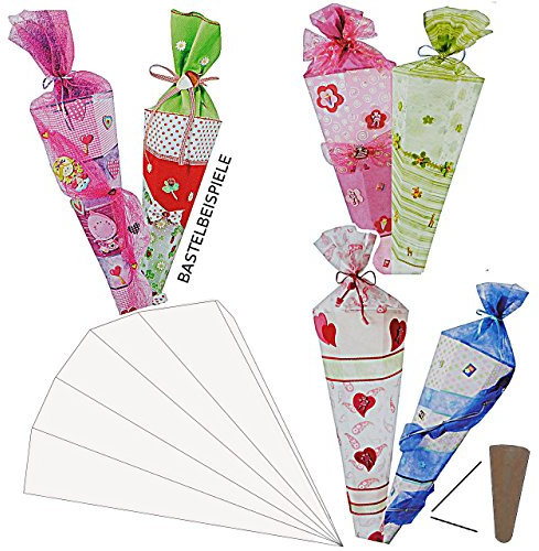 alles-meine.de GmbH komplette Füllung - Circa 200 Teile - für Bastelset Schultüte - Creapop Folie selbstklebend für ALLE Zuckertüte zum Basteln Rohling mit Holzspitze