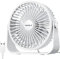 TriPole USB Desk Fan, 3 Speeds Strong Airflow Table Fan, 360° Rotation Mini Personal Fan, 5.5 Inches Portable Fan for Desktop Office Home Bedroom Car Outdoor Camping, White