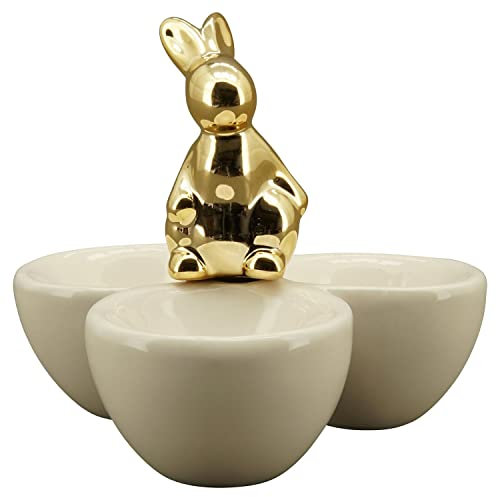 Exner GmbH Eierbecher Ivory - weiß/Gold - Dolomite - 11x11x10,5 cm