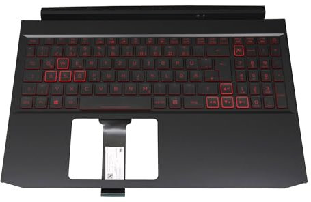 acer 6B.Q7KN2.046 Original Tastatur inkl. Topcase DE (deutsch) schwarz/rot/schwarz mit Backlight (Geforce1650) für Nitro 5 (AN515-55), (AN515-44)