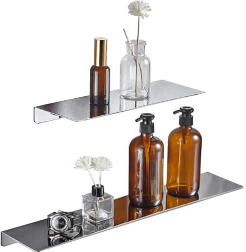 Biutimarden Duschablage Ohne Bohren SUS304 Edelstahl Badablage Chrom Selbstklebende für Badezimmer Schlafzimmer Küche Dusche Wandregal Wandmontage,Länge 30/40cm