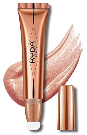 KYDA Highlighter Beauty Wand, Flüssige Gesicht Touch Illuminator mit Kissen Applikator, Lang Anhaltende Natürlichen Schimmer Silky Creme Highlighter Bronzer Makeup, 0.6fl.oz-02 Nude Pink
