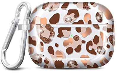JIAXIUFEN Kompatibel mit AirPods Pro 2 Hülle Stoßfeste Silikon Kopfhörer Taschen Case Schutzhülle Zubehör mit Karabiner Kompatibel mit AirPods Pro 2 Generation, Brown