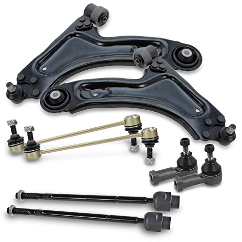ATEC Germany 2x Querlenker Vorderachse, 2x Koppelstange, 2x Spurstangenkopf, 2x Axialgelenk Kompatibel mit OPEL MERIVA A (X03)