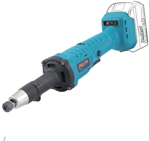 KATSU FIT-BAT 18V Brushless Amoladora Recta a Batería sin Escobillas 6 mm Tuerca de Pinza y 6 Velocidades Variables, Multiherramienta Rotativa, sin Batería ni Cargador