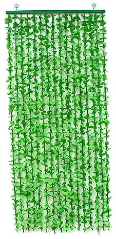 pujindu Wärmeisolierter Türvorhang, Künstliche Grüne Blätter Bambus-Trennvorhang, Hängende Künstliche Ranken-Quastentrennwand Für Die Terrassen-Restaurant-Dekoration (Farbe : Grün, Größe : 100x210cm