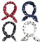 SUNTRADE Quadratischer Satin-Schal für Damen und Mädchen, kleiner Haarschal, quadratischer Halstuch, Haarband, 4 Stück (Wellenpunkt)