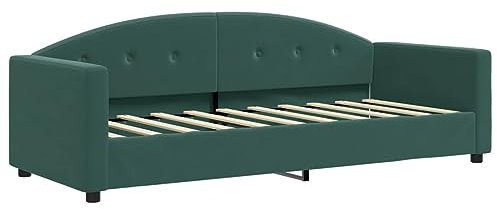 vidaXL Tagesbett, Gästebett 2-in-1, Sofabett Schlafsofa für Schlafzimmer Wohnzimmer, Bettsofa Sofa, Modernes Design, Dunkelgrün 80x200cm Samt