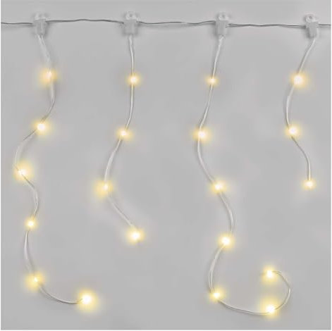 EMOS LED-Eisregen Lichterkette, 54 LEDs Drop Lichterkette, 1,7m lange Weihnachtslichterkette + 5m Zuleitung inkl. Netzteil, 8 Lichtmodi für Partys, Weihnachten, IP44 für Innen und Außen, warmweiß