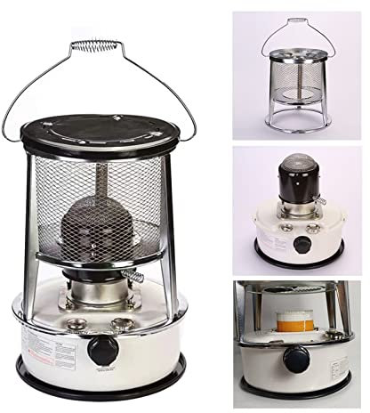 Calentador Estufa Queroseno Calefacción Emergencia Sin Electricidad, Calentadores Aceite 2600 W 4,6 L/6 L para Calefacción Tienda Campaña Cocinar, Con Extinción Automática(Color:6L)