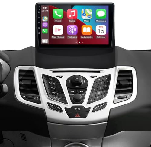 9 Android 13 Autoradio con 2G + 32G Navi di ricambio per Ford Fiesta MK6 2008-2016, supporta Android Auto Wireless Carplay, WiFi Bluetooth 4.0 GPS DSP USB