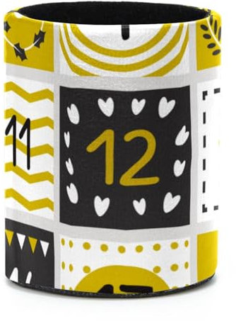 PVC-Leder-Stifthalter, Stiftebecher, Bleistiftpinsel, Organizer, Weihnachten, Adventskalender, gelbes Karomuster