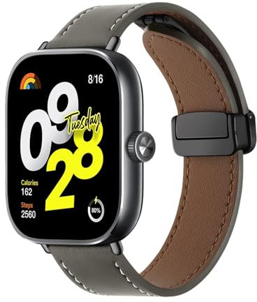 SeNool PU Leather Strap for Xiaomi Redmi Watch 5 / Xiaomi Redmi Watch 4, Men and Women Soft Magnetic Leather Replacement Watch Bands for Xiaomi Smart Band 9 Pro/Xiaomi Smart Band 8 Pro - Green