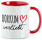 Huuraa Teetasse Borkum verliebt Geschenk 330ml Rot Borkum Präsent