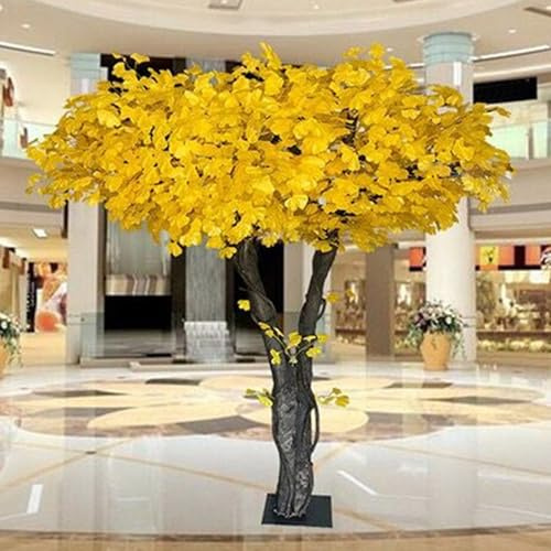 KIBONCY Faux Ginkgo Arbre ， Fausse Plante, Arbres artificiels ， Grands Arbres artificiels ， Centre Commercial de l'hôtel de Mariage en Plein air décoration d'aménagement Pay yellow-4m*3m