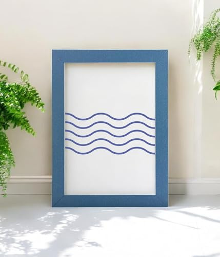 A4 Black Solid Wood Picture Frame with Acrylic Glass - 21cm x 29.7cm Navy Blue Certificate Photo Display for Table Top and Wall Mounting