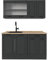 Vicco Küchenzeile R-Line, Anthrazit Landhaus/Anthrazit, 140 cm, AP Eiche