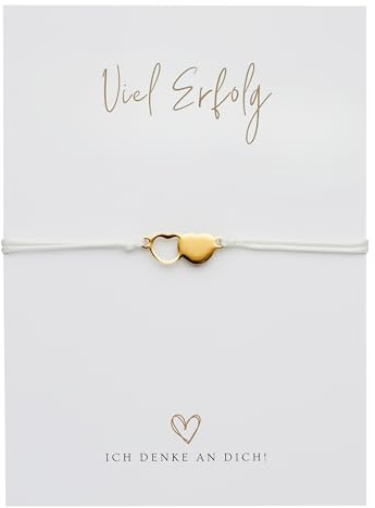 Briefzauber Gute Besserung Karte & Armband | Set aus Herz-Armband & Postkarte | schlichtes & minimal Makramee-Design | Glücksbringer, Mutmacher Geschenk mit Genesungskarte