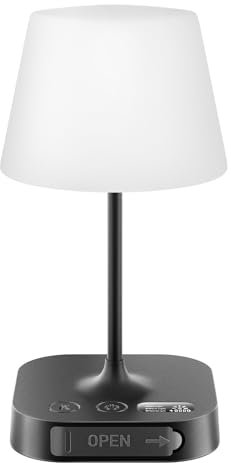 Anordsem LED Akku Tischlampe Kabellos: Touch Dimmbar Nachttischlampe mit USB A+C - Kleine Lampe Ambientebeleuchtung für Schlafzimmer Nachttisch - Einrichtung Geschenke für Eltern [Schwarz]