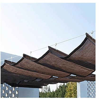 YPIOUREN Copertura Parasole Retrattile, Copertura For Pergolato Retrattile, Copertura For Pergolato Con Baldacchino Ondulato Retrattile, Rete Ondulata A Forma Di U, For Patio(W:1.5m/4.92ft*L:13m/42.5f