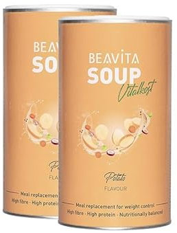 BEAVITA Diät Suppe Kartoffel (2x 540g Dose) für 9 Suppen zum Abnehmen*, nährstoffreicher Mahlzeitenersatz Shake, Kalorien sparen & Gewicht reduzieren mit einer leckeren Instant Suppe
