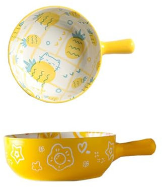 600ml Bol Salade Ceramique Mignon Dessin Anime Bol Petit Dejeuner Rendre La Vie Plus Interessante (Ananas, Chaton)