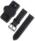 HASGTFM Lea/ther Uhrenarmband, 20, 22, 24, 26 mm, leicht zu wählende Klettverschlüsse, Schwarz, Braun, mit Ablage, Herren-Armband, passend for Panerai(Black-S pin,22mm)