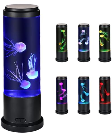 Pawtricy Lampe méduse, lampe à lave LED de 28 cm, changement de couleur, cadeau pour enfants et adultes, décoration pour la maison et le bureau