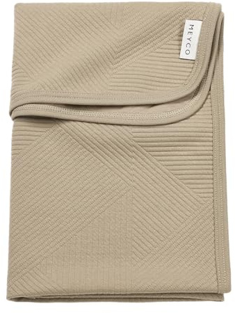 MEYCO Babydecke 75x100cm Jacquard Kuscheldecke Pure Taupe | Baumwollmix - Oeko Tex zertifiziert - TOG 0.5 - vielseitig einsetzbar - kuschelig & atmungsaktiv - waschbar