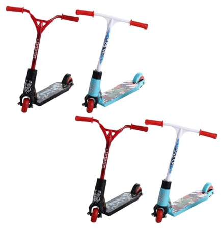 Hehglng Finger-Scooter mit zwei Rädern, Mini-Scooter, Fingerboard-Zubehör, kleiner Trick-Scooter für Partygeschenke, Fingertraining, Jonglier-Sets, Geburtstagsgeschenke, magische Kits und Zubehör, 4