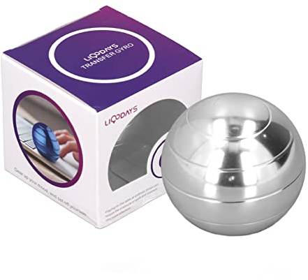 DGLDCSHUAI Jouet de décompression du Bout des Doigts en Alliage de Boule de Gyroscope de 45 mm de diamètre Rotatif pour soulager l'anxiété (Argent)
