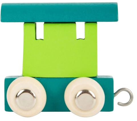 Small Foot Holzspielzeug Buchstabenbahn Waggon grün 12 Stück