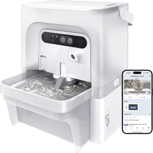 PETKIT EverSweet Ultra Katzen Trinkbrunnen mit KI-Kamera, 5L Frisch/Abwassertrennung, Filterloses Design, Automatischer Wasserspender für Katzen & kleine Hunde, App-Steuerung, 5GHz/2.4GHz WLAN