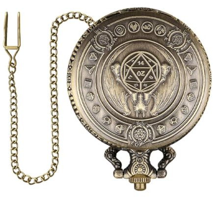 Orologio da tasca , orologio da tasca con set di Set di per giochi di ruolo | Set di in metallo retrò per giochi di ruolo e giochi da tavolo, di intrattenimento per giochi poliedrici